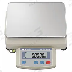 A&D WEIGHING Industrial Bench Scale: 8 1/4 in x 11 7/8 in, Not IP Rated, Integrated, Stainless Steel (MPN EK-15KL). Key specifications — attr1341383: RS-232C; attr1341384: 0.1 g/0.0005 lb; attr1341400: A&D WEIGHING; attr1383935: Stainless Steel.