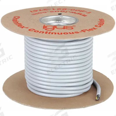 CHAINFLEX Control Cable: 16 AWG, 7 Conductors, 25 ft, PUR Jacket - Continuous Flexing Control Cables
