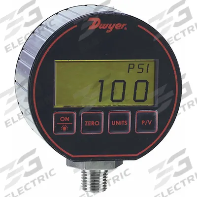 Dwyer Digital Process Pressure Gauge: 0 psi to 50 psi, ±0.25% Accuracy, DPG-104 - Intrinsically Safe Pressure Gauges