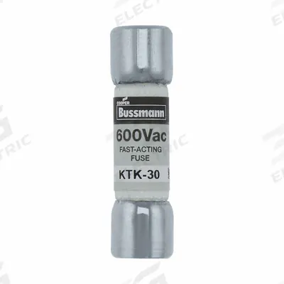 BUSSMANN Fuse: KTK Series, Midget, Fast-Acting, 3.5 A, 600 V AC, 13/32 in x 1 1/2 in - Fast-Acting Cylindrical Fuses