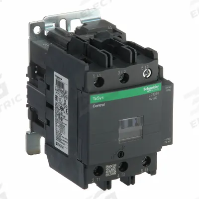 SCHNEIDER Magnetic Contactor: Non-Reversing, 3 Poles, 3NO Contacts, 80 A - Non-Reversing IEC Contactors