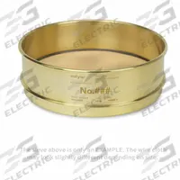 ADVANTECH Standard Brass Cloth Test Sieve: Brass, 8 in Outside Dia, 2 5/8 in Ht (MPN 270BB8F). Key specifications — Screen Material: Brass; Brand: ADVANTECH; Frame Material: Brass; Standards: ASTM E11; US Standard Screen Size: #270.