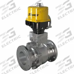 SHARPE Electrically Actuated Two-Way Ball Valve: 2 1/2 in, CF8M Stainless Steel, 120V, Two-Piece (MPN 4350034320). Key specifications — Included Mounting: ISO 5211 Actuator Mounting Pad; Brand: SHARPE; Actuator Features: Thermal Overload Protection.