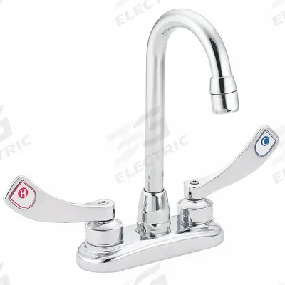 MOEN Gooseneck Bar Faucet: M-Dura, Centerset, Deck, Cast Metal, 1.5 gpm Flow Rate - Centerset Bar Sink Faucets