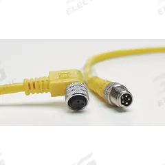 Cordset: Bare Wire Male Straight X Bare Wire, 3 Pins, Yellow, PVC, 2 ft Cable Lg, 24 AWG Wire Size (MPN 4R3P06A27C300). Key specifications — Cable Jacket Color: Yellow; End 1 Mounting Orientation: Straight; End 1 Gender: Male; End 1 Connection Type: Bare Wire; Cable Jacket Material: PVC; Brand: BRAD HARRISON; IP Rating: IP68; End 2 Connection Type: Bare Wire.
