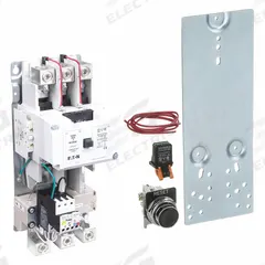 EATON Magnetic Motor Starter: Non-Reversing, 3 Poles, NEMA Size 5, 300 A, 120V AC Coil (MPN AN19SN0A5E300-CRK). Key specifications — Brand: EATON; Auxiliary Contact Form: 1NO; Coil Voltage: 120V AC; Phase: Three; Operator: None; Operator Controls: None; Auxiliary Contacts Included: 1NO; Signaling Features: Pilot Light.