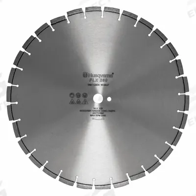 HUSQVARNA Diamond Saw Blade: Asphalt, 14 in Blade Dia., 1 in Arbor Size, Wet, Good - Concrete & Asphalt-Cutting Blades