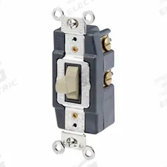 LEVITON Wall Switch: Toggle Switch, Single Pole/Double Throw, Maintained, Ivory, 120/277V AC, 20 A (MPN 1285-I). Key specifications — Illuminated: No; Voltage Rating: 120/277V AC.