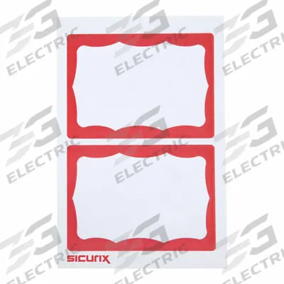 ID Badge: No Legend, Paper, Red, 2 1/2 in Card Ht, 3 1/2 in Card Wd - Adhesive ID Badges