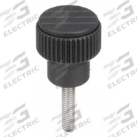 Hand Knob: Knurled, Plastic w/ Steel Thread, M8 Thread, 25 mm Thread Lg, 26 mm Dia, Gray (MPN K0247.208X25). Key specifications — Brand: KIPP; Color: Gray.