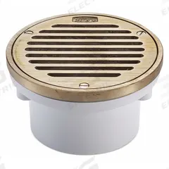 ZURN Floor Drain: 5 3/8 in Overall Dia, Gasket, Plastic, Cast Iron, Round (MPN FD2220-PV3-NT). Key specifications — Connection Type: Gasket; Brand: ZURN.