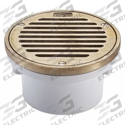 ZURN Floor Drain: 5 3/8 in Overall Dia, Gasket, Plastic, Cast Iron - Area Drains