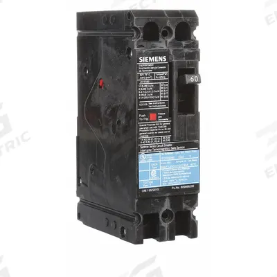 Siemens Molded Case Circuit Breaker: 60 A Amps, 10kA at 240V AC, Fixed, Load Side Lug - ED-Frame Siemens Molded Case Circuit Breakers