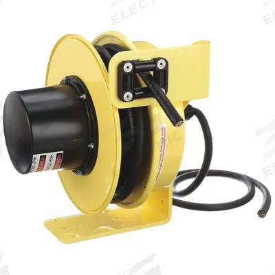 KH INDUSTRIES Extension Cord Reel: Ratchet Lock, 50 ft Cord Lg, 12 AWG, SOOW - Hardwired Self-Retracting Cord Reels