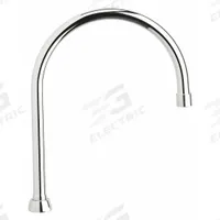 CHICAGO FAUCETS Spout: Spout, Gooseneck, Swivel Spout, Brass, Polished Chrome, Laminar, UNEF (MPN GN8BJKABCP). Key specifications — Includes: Mounting Hardware; Product Type: Spout; Spout Style: Swivel; Body Material: Brass; Color/Finish: Polished Chrome; Brand: CHICAGO FAUCETS.
