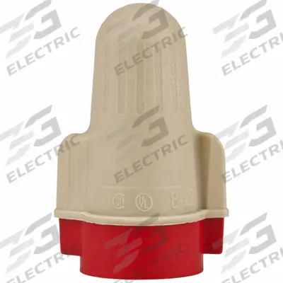 3M Twist-On Wire Connectors: Red/Tan, Wire Sizes 22 AWG – 8 AWG, 600 V - Wide-Range Wire Connectors