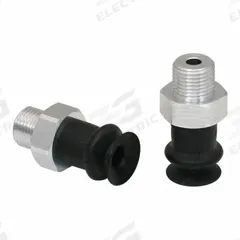 SCHMALZ Vacuum Pad Assembly: 1.5 Folds, G1/8 in, 14.5 mm Pad Dia, NBR, 55 A, Black, 21.5 mm Pad Ht (MPN 10.01.06.00381). Key specifications — attr1019168: 55 A; attr1019165: 10.01.06.00381; attr1019167: SCHMALZ; attr1019180: Black.