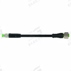 MURRELEKTRONIK Cordset: M8 Male Straight X M12 Female Straight, PUR, Black, 3 m Cable Lg (MPN 7000-88241-6300300). Key specifications — Cable Jacket Color: Black; IP Rating: IP68; Wire Size: 24 AWG; Brand: MURRELEKTRONIK.