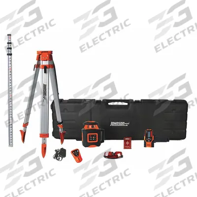 JOHNSON LEVEL Rotary Laser: 2,000 ft Range w/Receiver, Red Beam, Horizontal, ±1/16 in @ 100 ft - Horizontal-Beam Rotary Laser Levels