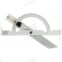 INSIZE Manual-Reading Protractor: 5 29/32 in Blade Lg, 10°to 170°, 1° Graduations, +/-0.3° Accuracy (MPN 4797-100). Key specifications — attr1182193: Steel; attr1182194: +/-0.3°; attr1182195: 5-29/32 in; attr1182198: 1°; attr1182218: INSIZE.