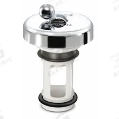 APPROVED VENDOR Drain Stopper: 1 3/8 in Overall Dia, Plastic, Chrome-Plated, Silver, Push and Pull (MPN P-700). Key specifications — Material: Plastic; Color: Silver; Brand: APPROVED VENDOR; Application: Sink.