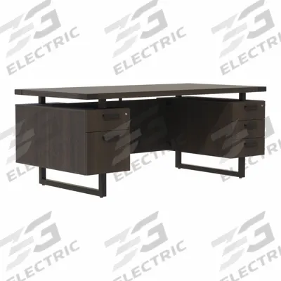 MIRELLA Office Desk: Black, 72 in Overall Wd, 36 in Overall Dp - Mirella Series - Desks