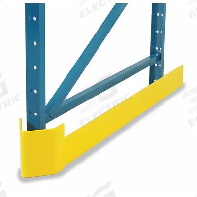 STEEL KING Outside Rack Guard Left: Bolt-On, Outside Left, 49 in x 7 in x 8 in, Steel - Floor-Mount Steel Pallet Rack Aisle Guards