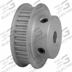 DAYTON Timing Pulley: Curvilinear, Fixed, For HTD Timing Belt Section, For 6 mm Belt Wd, 34 Teeth (MPN 34-3M06-6FA3). Key specifications — Brand: DAYTON; Finish: Clear Anodized; For Belt Series: Powerhouse®.