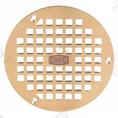 ZURN Strainer: Round, 5 in Overall Dia, 1/2 in Overall Ht, Bronze, Unfinished, Bronze, Drop-In (MPN PB400-5B-STR). Key specifications — Finish: Unfinished; Brand: ZURN; Color Family: Bronze.