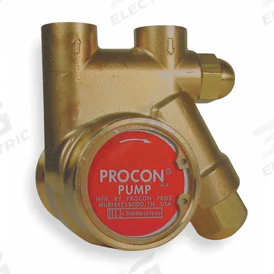 PROCON Rotary Vane Pump: Direct Drive, Low-Lead Brass Body, 3/8" NPT, 25 gph Max. Flow - Carbonator Mount Rotary Vane Pump Heads