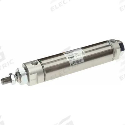 SMC Round Body Cylinder: 1 1/4 in Bore, 2 in Stroke, Non-Repairable, Stainless Steel - Double End Mount Cylinders