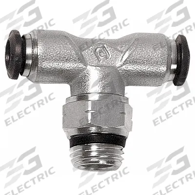 AIGNEP USA Push-Fit Tee Fitting: 3 mm OD x 3 mm OD Size, Nickel, 1 5/16 in Overall Lg - Nickel-Plated Brass Tube Fittings