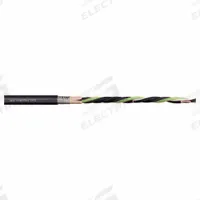 CHAINFLEX Motor Cable: 4 AWG, 4 Conductors, Order by the Foot, PVC Jacket, 1,000 V (MPN CF31-250-04). Key specifications — Conductor Material: Copper; Conductor Configuration: Single; Minimum Bend Radius Factor - Fixed: 4 x OD; Minimum Bend Radius Factor - Flexible: 6 x OD; Includes Ground: Yes; Minimum Bend Radius Factor - E-Chain: 7.5 x OD; Resistance Properties: UV/Sunlight Resistant; Standards: FT-1.