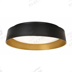 LED Flush Mount: 15 1/2 in Dia, Black/Gold, 4 in Ht, 2,500 lm, 2700K/3000K/3500K/4000K/5000K, 26 W (MPN DUNF15LAJUDBKGD). Key specifications — Voltage: 120 to 277V AC; Brand: AFX INC.; For Bulb Type: Integrated LED; Color Temperature: 3000K; Housing Finish/Color (Broad): Black/Gold.
