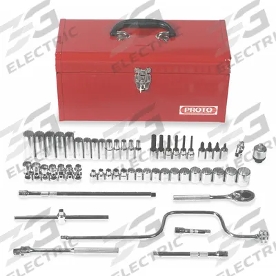 PROTO Socket Wrench Set: 3/8 in Drive, 57 Piece, 12-Point, Metric - Metric Socket Sets with Bit Sockets & Drive Tools