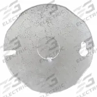 RACO Ring Cover: Centered Knockout, Steel, 3.5 in Overall Lg, 3.5 in Overall Wd, 0.12 in Overall Dp (MPN 703). Key specifications — Brand: RACO; Material: Steel; Cover Design: Centered Knockout.