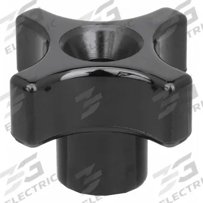 DAVIES Hand Knob: 4 Point, Thermoset, 1/4"-20 Thread - 4-Arm Knobs with Threaded Through-Hole