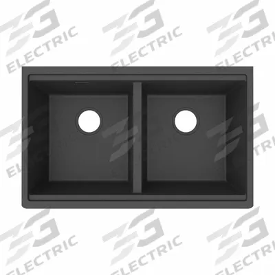ELKAY Sink: 32 1/2 in Overall Lg, 20 in Overall Wd, 9 1/2 in Bowl Dp, 14 3/4 in Bowl Lg - Two-Bowl Counter-Mounted Kitchen & Bar Sinks without Faucets