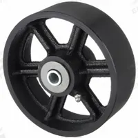 APPROVED VENDOR Caster Wheel: 6 in Wheel Dia., 2 in Wheel Wd, Iron, 1,200 lb Load Rating, Roller (MPN 2RYY8). Key specifications — Includes Spanner Bushing: Included; Wheel/Tread Material: Iron; Wheel/Tread Color: Black; Brand: APPROVED VENDOR.