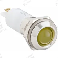 APPROVED VENDOR Raised Panel Light: 12 mm Panel Mounting Hole Dia, LED, Yellow, Raised Head, M12 (MPN 24M113). Key specifications — Brand: APPROVED VENDOR; Electrical Connection: 0.11 Male Quick Disconnect.