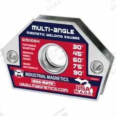 MAG-MATE Magnetic Welding Square: 30°_45°_60°_75°_90°, 55 lb Max Pull (MPN WS11094). Key specifications — Brand: MAG-MATE; Manufacturer Part Number: WS11094.