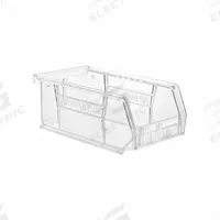 QUANTUM STORAGE SYSTEMS Plastic Bin: 4 1/8 in x 7 3/8 in x 3 in, Clear, Label Holder Included, 250°F (MPN QUS220CC). Key specifications — Brand: QUANTUM STORAGE SYSTEMS; % Recycled Content: 0%.