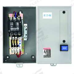 EATON Definite Purpose Magnetic Motor Starter: Non-Reversing, 3 Poles, 25 A, 24V AC Coil, Thermal (MPN A25CGC25T). Key specifications — Brand: EATON; Thermal Units Required: 3 Thermal Units Required (Not Included).