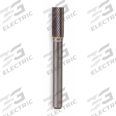 WIDIA METAL REMOVAL Carbide Bur: Cylinder with End Cut, SB-3, Single Cut, 3/8" x 3/4" Head - Single-Cut End-Cut Cylinder Burs