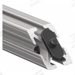 45° Support: 45° Support, 10 Series, 6 in x 1 in x 1 in, For 17/64 in Slot Wd, 2 Holes, Gray (MPN 2565). Key specifications — Material: Aluminum; Mounting Type: Slide-In; Brand: 80/20; Finish: Anodized.