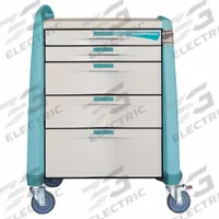 CAPSA HEALTHCARE Anesthesia Cart: Polymer, (1) Swivel with Brake/(3) Swivel, Green, 5 Drawers (MPN AM-AN-INT-ELOK-G). Key specifications — Material: Polymer; Brand: CAPSA HEALTHCARE; Caster/Wheel Configuration: (3) Swivel; Cabinet Color: Green.