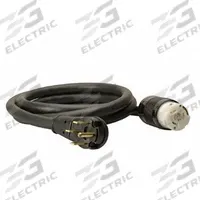 SOUTHWIRE Temporary Power Cable: 10 ft Cord Lg, 125/250V AC, 14-50, CS6364, 6 AWG/8 AWG Wire Size (MPN 18340008). Key specifications — Compatible with Grainger Part Number: 4HDX1; Connector End Connection Type: 14-50; Plug End Connection Type: CS6364; Voltage Rating: 125/250V AC; Wire Size: 6 AWG; Brand: SOUTHWIRE.