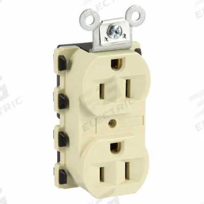 HUBBELL Receptacle: Duplex, 5-15, Ivory, 125V AC, 15 A, 2 Pole / 3 Wire (MPN SNAP5262IA) - General Purpose Receptacles