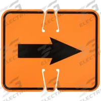 Traffic Cone Sign: ABS Plastic, 10 3/8 in Ht, 12 3/4 in Lg, Reversible Arrow (MPN 03-550-2WA). Key specifications — Brand: APPROVED VENDOR; Color: Orange; For Use With Product Type: Traffic Cones; Legend: Reversible Arrow; Material: ABS Plastic.