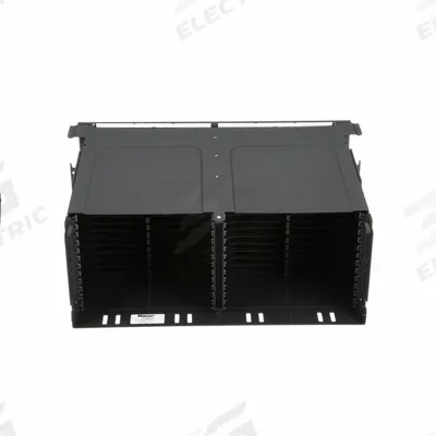 PANDUIT Fiber Optic Rack Enclosure: Full-Wd, 4 RU, 15.11 in Dp, Black Steel, 6.63 in Ht - Front-Access Fiber Enclosures